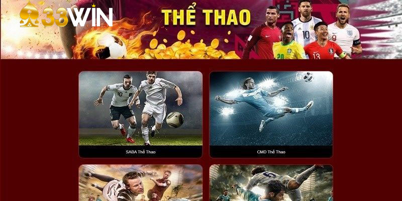 Giao diện sảnh Sbobet của 33Win siêu đơn giản